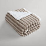 Ardor Carter Striped Boucle Throw Rug with Sherpa Reverse 130x170cm V442-INT-THROW-CARTERBOUCLE-MULTI-RE
