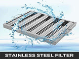 Pack of 6 Hood Filters 19.5W x 15.5H Inch, 430 Stainless Steel 5 Grooves Commercial Hood Filters, V952-YSFLQ6PCS5C20X16YV0