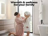 Devanti Heated Towel Rail with Timer Vertical Electric Heater Warmer Rack Black TW-C-109W-1T-BK