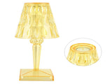 LED Crystal Table Lamp Transparent Prism Dimmable Desk Lamp USB Charging Indoor LightingYellow V1294-YM0901-3119210122317