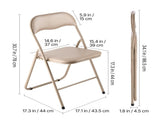 4 Pack Folding Chairs, Foldable Leather Chairs with Heavy Duty Metal Frame & Padded Cushion, V952-JSZDYPGJS4BZLL6UP001V0