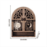 Sun Moon Crystal Display Stand 4 Shelves Natural Wooden Shelf Gothic Witchy Crystal Display Case for V1369-AZ3-W-15396