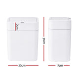 Artiss Rubbish Bin 12L 2-Pack Sensor Kitchen Automatic Motion Touchless White WAB-SR-PL-12LX2-WH