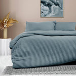 Ardor London Denim Embossed Quilt Cover Set Queen V442-INT-QUILTCS-LONDON-DENIM-QS