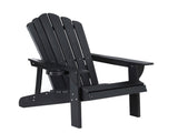 Gardeon Outdoor Chairs HDPE Adirondack Beach Chair Sun Lounge Patio Furniture Garden Black FF-BEACH-HE-BK