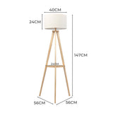 EMITTO Tripod Floor Lamp with Shelf LI0565-NT