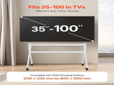 Rolling TV, Mobile TV Cart for 35-100 Inch LED/LCD/OLED Flat/Curved TVs, Portable Monitor V952-TYSDLDDSJZJZXEGLK001V0