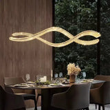 BAMDECOR 1.2m C3601W Wave Crystal Pendant Chandelier Decorative Lighting Lampshade V255-BAM-C3601