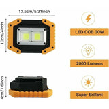 1 Pcs Floodlight LED Rechargeable0W 2000LM Chantier Light of Work with 2X COB LED USB for Camping, V1237-MS-626-377