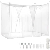 Camping Mosquito Net Square Top Outdoor Insect Shield, No Install Large Mesh Canopy, Portable V1366-AZ2-W-15180