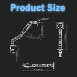 Single Monitor Arm for 17-30 Inch Screens,Height Adjustable Desk Mount Sliver Aluminium Monitor V1337-FY-G3NF-BD34