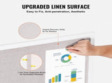 48"x36" White Cork Board with Linen Surface Stylish Wall-Mounted Bulletin Board for Home, School, V952-RMB48X36WBSMBDAIDV0
