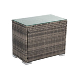 7PC Outdoor Wicker Lounge with Storage Corner V264-OTF-530S-LGR-OTF-508-LGR