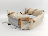 White car bed, carrier for car, pet travel accessories, transport in car, car seat, V1106-136-GRA-08632