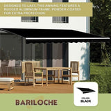 Motorised Outdoor Folding Arm Awning Retractable Sunshade Canopy Black 5.0m x 2.5m V63-842901