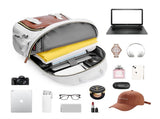 White Stylish Large Capacity Backpack - Water-Resistant Oxford Rucksack for Travel, School & Daily V888-ELOSUNG33667