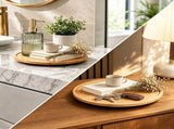Rotating Wooden Lazy Susan Serving Tray with Silent Spin for Home Decor and Storage, Ideal for V1370-AZ4-22705