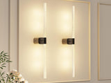 Black Battery Operated Wall Sconce Set of 2, Rechargeable Wireless Wall Lights with Remote and V1171-CB-BOM001619