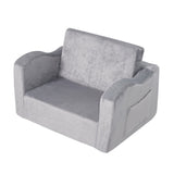Baby Chair Foldable 2-in-1 Comfy Baby Lounger Couch Kids Sofa Grey V952-ETSF6354652INYQ5DV0