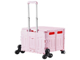 Foldable Utility Cart, 65L Collapsible Portable Crate Rolling Cart with Stair Climbing Wheels & 360&deg V952-BXSPLCFS176L2ECQCV0