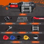 X-BULL 4500lbs Electric Winch 12V Steel Wire Cable 12V Boat ATV UTV Trailer Winch 4 Units V211-AUEB-AXEW017-4