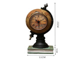 Desk Clock Multi-functional Save Change Personality Retro Resin Globe Shape Piggy Bank Ornament for V1263-JX-386