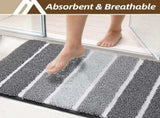 Bathroom Rugs,Ultra Soft Absorbent Bath Mat,Beige Non-Slip TPR Backing Stays in Place, Machine V1107-113-06789-GRE4