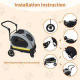 Dog Stroller Car Mounted Outdoor Pet Cart V178-66761