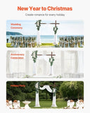 VEVOR Artificial Wedding Arch Flowers Kit White With 2 Pcs Flowers 2 Pcs Drapes V952-HLGMHTJ4JTBSCANWFV0
