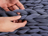 Dreamz Knitted Weighted Blanket Chunky Dark Grey Queen 9KG BLANKETW03-Q-9KG-DG