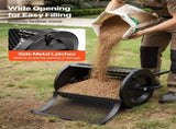 Compost Spreader, 42 cm Wide Peat Moss Spreader with T Shaped Handle, 3 Heights Adjustable, V952-GTSBJHSFMTCGW6C4X001V0