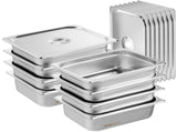 8 Pack Hotel Pans, 1/2 Size Anti-Jam Steam Pan with Lid, 0.8mm Thick Stainless Steel Steam Table V952-12BCCPBXG8JTGXJ0JV0