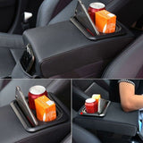 Car Armrest Cushion, Universal Car Center Console Armrest Pillow Pu Leather Memory Foam With Cup V1188-MS-227-1786