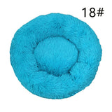 Calming Donut Pet Bed -Soft Faux Fur, Anti-Anxiety Fluffy Round Bed for Cats and Small Dogs V888-ELOSUNG10289