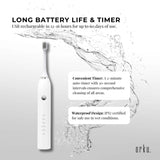 Sonic Electric Toothbrush White - Waterproof USB Charging 5 Modes 2 Heads Case V238-SUPDZ-32954516930640