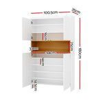 Artiss Shoe Rack Storage Cabinet 9 Tiers White FURNI-C-SHOE-180-WHWD-ABCD