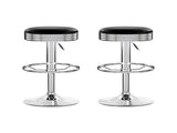 Artiss Set of 2 Backless PU Leather Bar Stools - Black and Chrome BA-TW-T7009-BLACK-X2