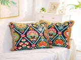 Cotton Linen Throw Pillow Covers Farmhouse Embroidered Decorative Personalized Pillowcase with V1366-AZ2-W-05507