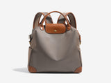 Retro Nylon Backpack PU Leather Color-Block / Packable & Lightweight / 14-inch Laptop Compartment / V1232-TQDNB-003