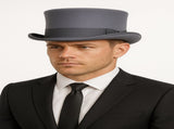5.5"" Premium Australian Wool Felt Top Hat w/ Satin Lining Mad Hatter Magician Tuxedo in Grey - 57cm V563-BR-21180-57-GREY