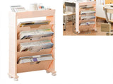 Classroom Bookshelf Multilayer with Universal Wheel Book Storage Shelving for Living Room V1294-YM0512-3117220266613