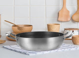 Heavy Bottom Stainless Steel Cooking Pot, Multi-Functional Kitchen Cookware for Home Use, 1-Piece V1366-AZ2-W-22258
