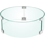 Fire Pit Wind Guard Tempered Glass Flame Guard 17x17x6 In 1/4-In Thick V952-YXBLFFBYC1760EG1YV0