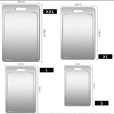 Double-Sided Titanium Cutting Board in Silver, 46x30cm, Durable and Heat Resistant V178-59252