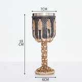 Resin Antique Carved Pattern Goblet 2 PCS, Vintage Relief Sculpture Cup, Stainless Steel Inner V1221-XM-LB4268-ZS107