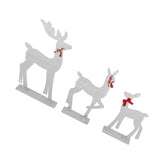 3pcs Lighted Christmasation Deer Home Warm White Light Iron LED Reindeer Family Set Tabletop V1294-YM0710-3115230130012