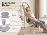Artiss Ergonomic Office Chair Armless Height Adjustable Computer Desk Chair Fabric Light Grey OCHAIR-M-2589-LG