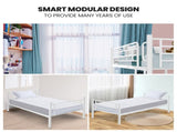 KINGSTON SLUMBER 2in1 King Single Metal Bunk Bed Frame, with Modular Design, Matte White V219-BEDBBSKS2MWA