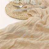 Cheesecloth Table Runner - 10FT Natural Linen Beige Gauze Fabric Table Decor for Wedding, Party, V1258-DP02-C-1101