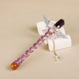 Handmade Crystal Wand, Raw Gemstone Scepter, Natural Magic Wand Fluorite V1178-0450-MFBZY